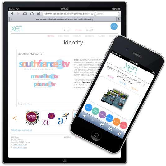 xen website for tablet and mobile.